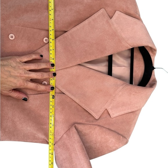 Vintage Ultra Suede Dusty Rose Pink Blazer Skirt Suit Set S  Lightweight - Picture 5 of 11